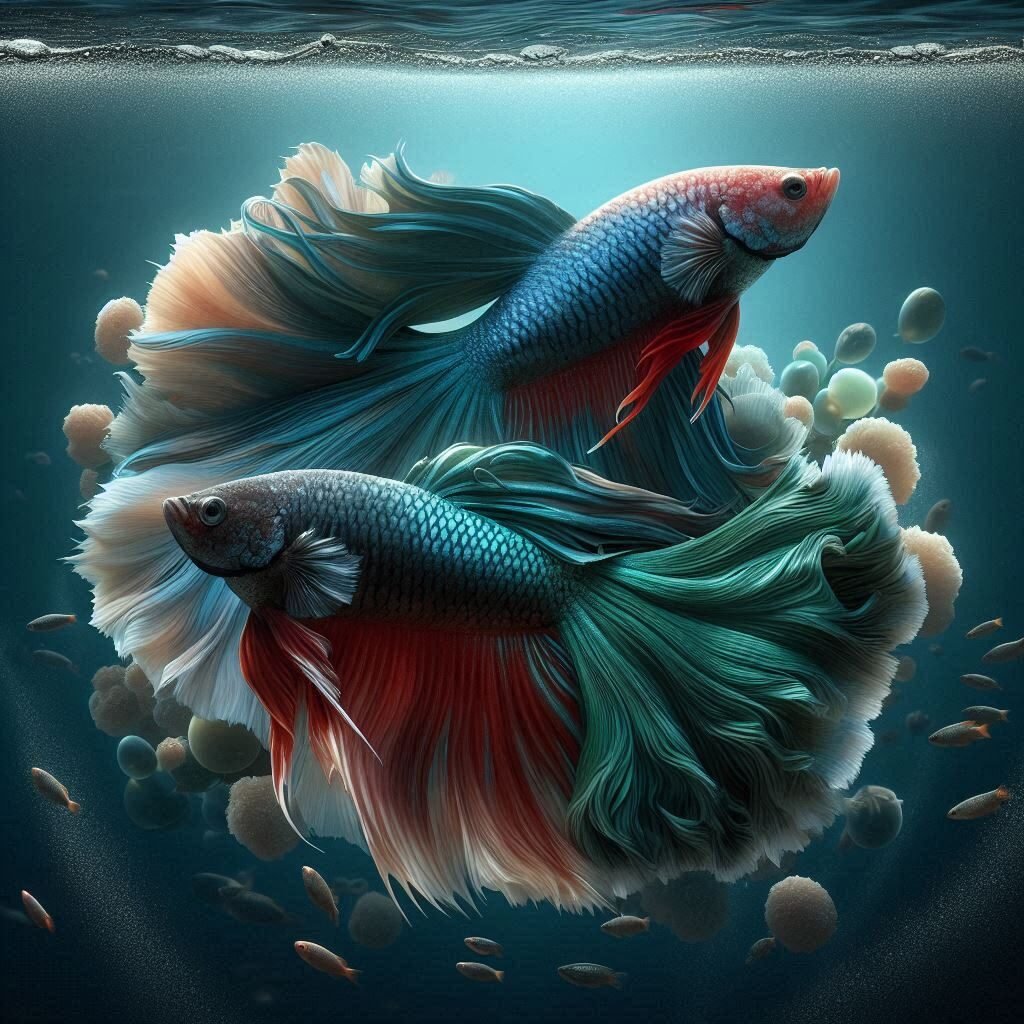 Male and Female Betta Fish Live Together