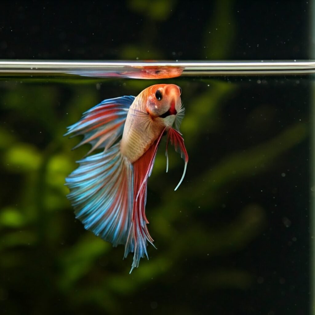 Betta Fish Glass Surfing: Betta Fish Chasing Reflection